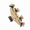 3 4 Inch Brass 4 Way Hose Pipe Splitter Nozzle Switcher Tap Connectors for Garden Irrigation