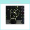 Светодиодная 3D-лампа Пикачу из Pokemon Go Премиум-качества с 7 яркими цветами и сенсорным переключателем