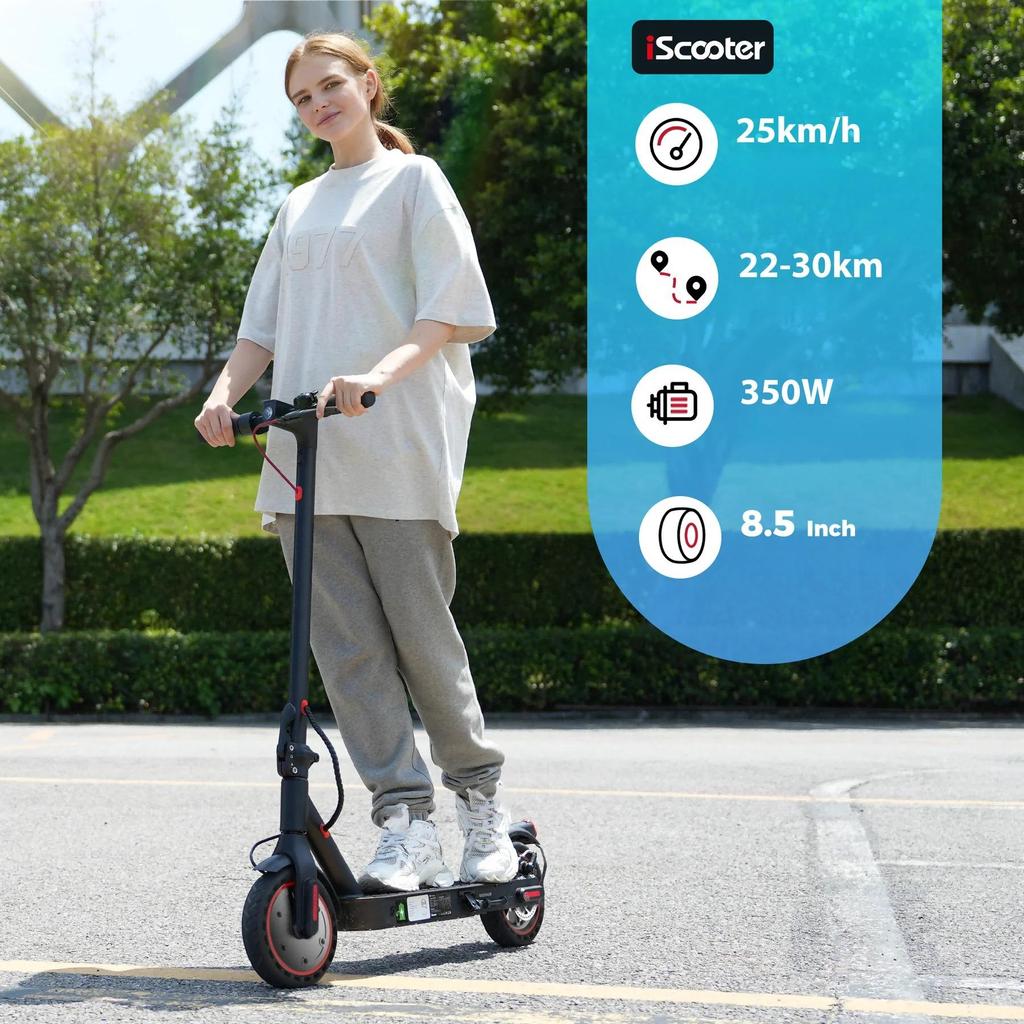 iScooter i9 Foldable Electric Scooter 350W Motor 36V7.5Ah Battery Max Speed 30km/h 8.5 Inch Honeycomb Tire