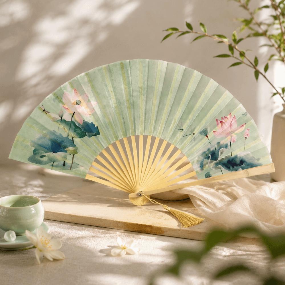 Chinese Style Hand Fan Collapsible Dance Fan Home Ornaments Decorative Fan Wedding