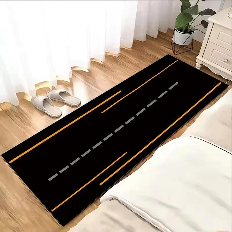 VIKAMA Racing Motorcycle Display Carpet Garage Mat Dormitory Bedroom Bedside Rug Non-Slip Corridor Runner Home Decor