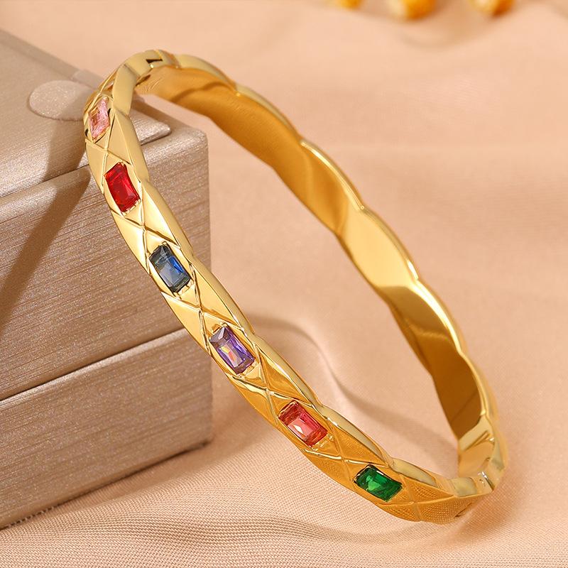 Scratched Light Luxury Colorful Opening Female Irregular Internet Celebrity Ing Style All-match Bracelet