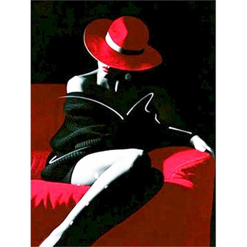 5d Полная Алмазная Картина Сексуальная Леди Мозаика Алмазная Вышивка Черный И Красный Аварийная Картина Настенные Картины