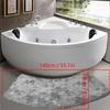 Curved Bathroom Non-slip Floor Mat Solid Color Bathroom Fan-shaped Silk Wool Shower Room Absorbent Foot Mat Toilet Door Mat