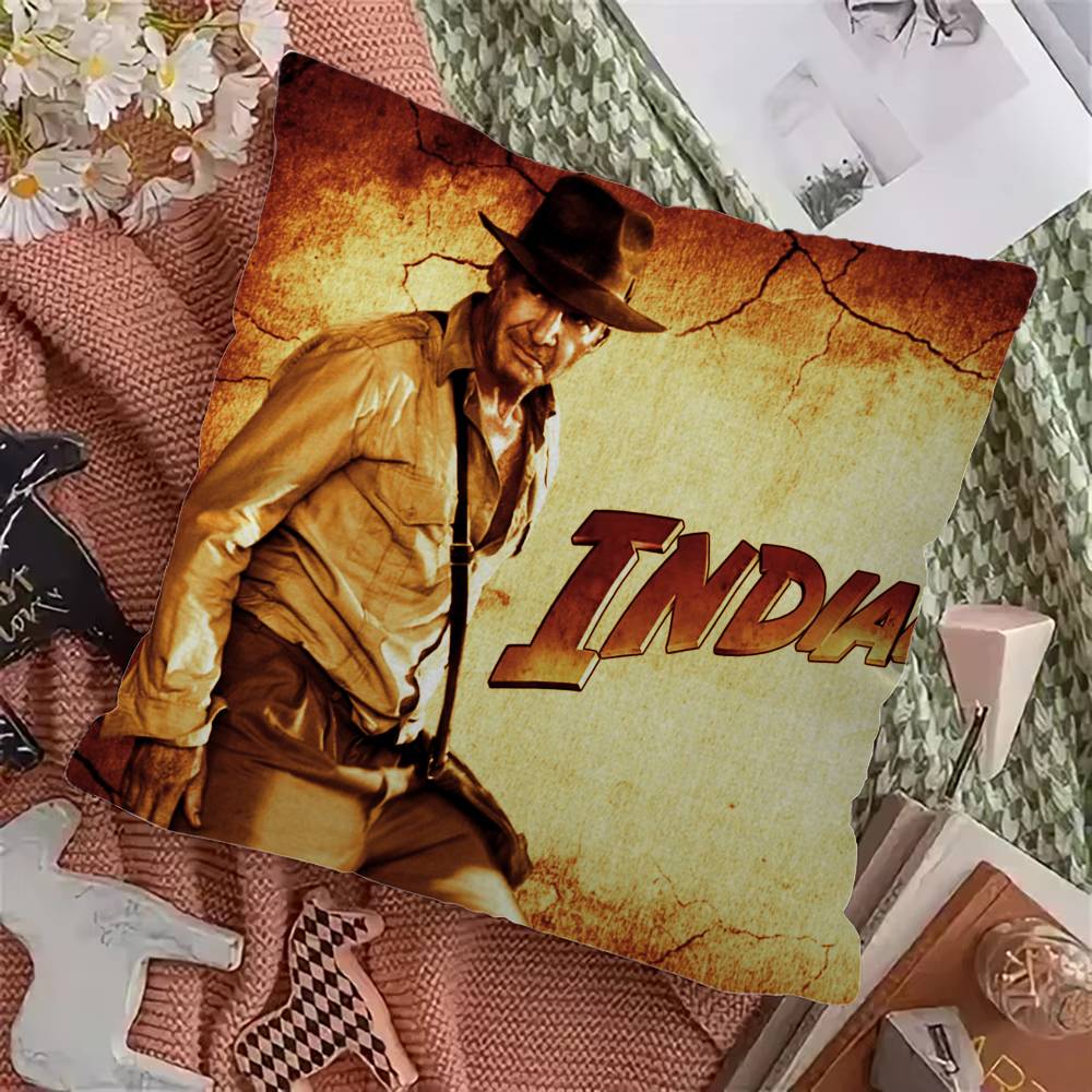 Action Adventure Film I-Indiana J-Jones Cushion Cover Car Throw Pillow Case For Sofa Car Christmas Gift 40X40Cm 45X45Cm
