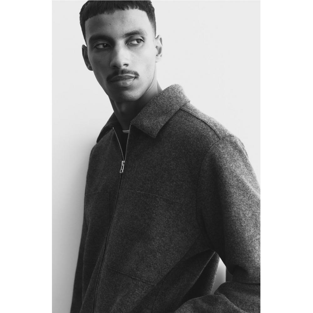 Куртка HM Zip Up Regular Fit Темно-серый