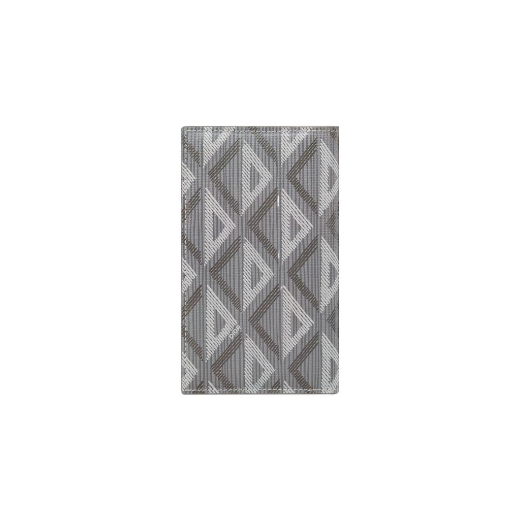 Dior CD Diamond Pattern Print Double Fold Canvas Card Holder Men Card Holder Gray 2ESCH147DCO-H42E