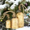 Vintage Metal Harmony Cow Bells Handmade Rustic Lucky Christmas Hanging Bells On Jute Rope for Wreath Wall Hanging Decor