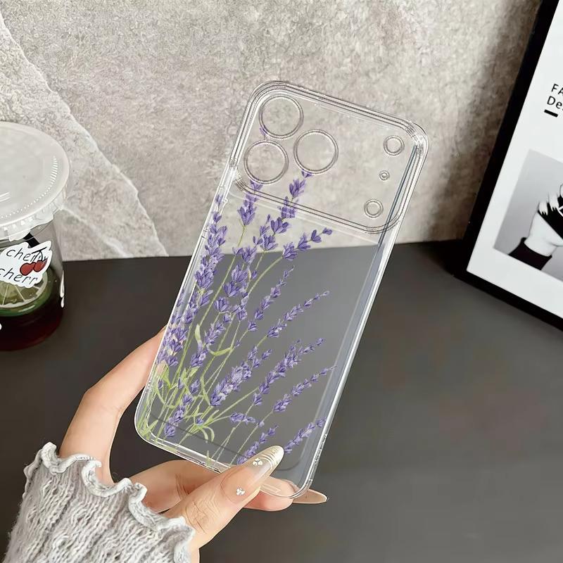 Элегантный прозрачный чехол с узором фиолетовая лаванда для Samsung Galaxy S26 S25 S24 S23 S22 S21 S20 Ultra Plus FE A53 A72 A71 A73