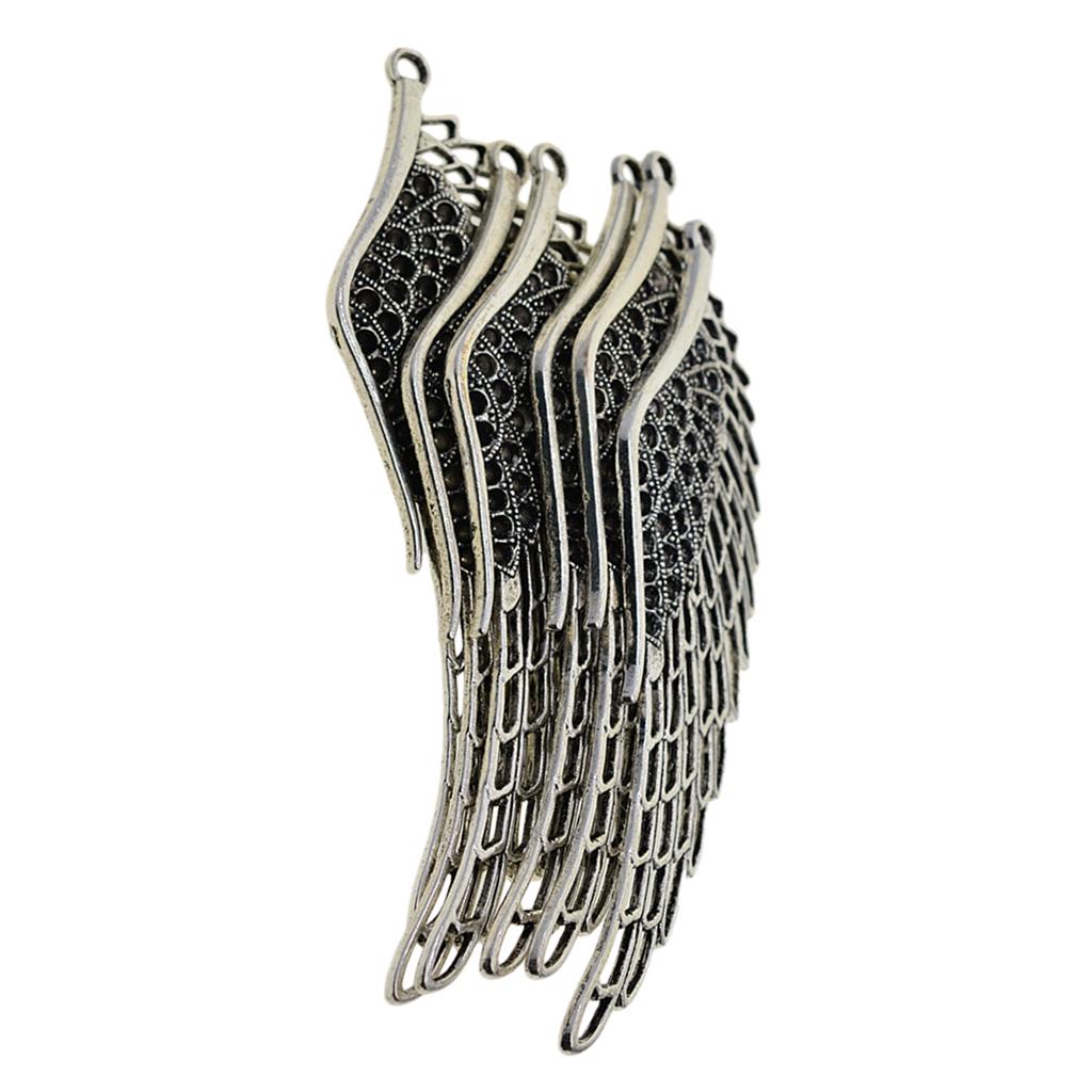 6шт Тибетские Серебряные Большие Полые Подвески Крылья Ангела Подвески Закладка-закладка 108мм