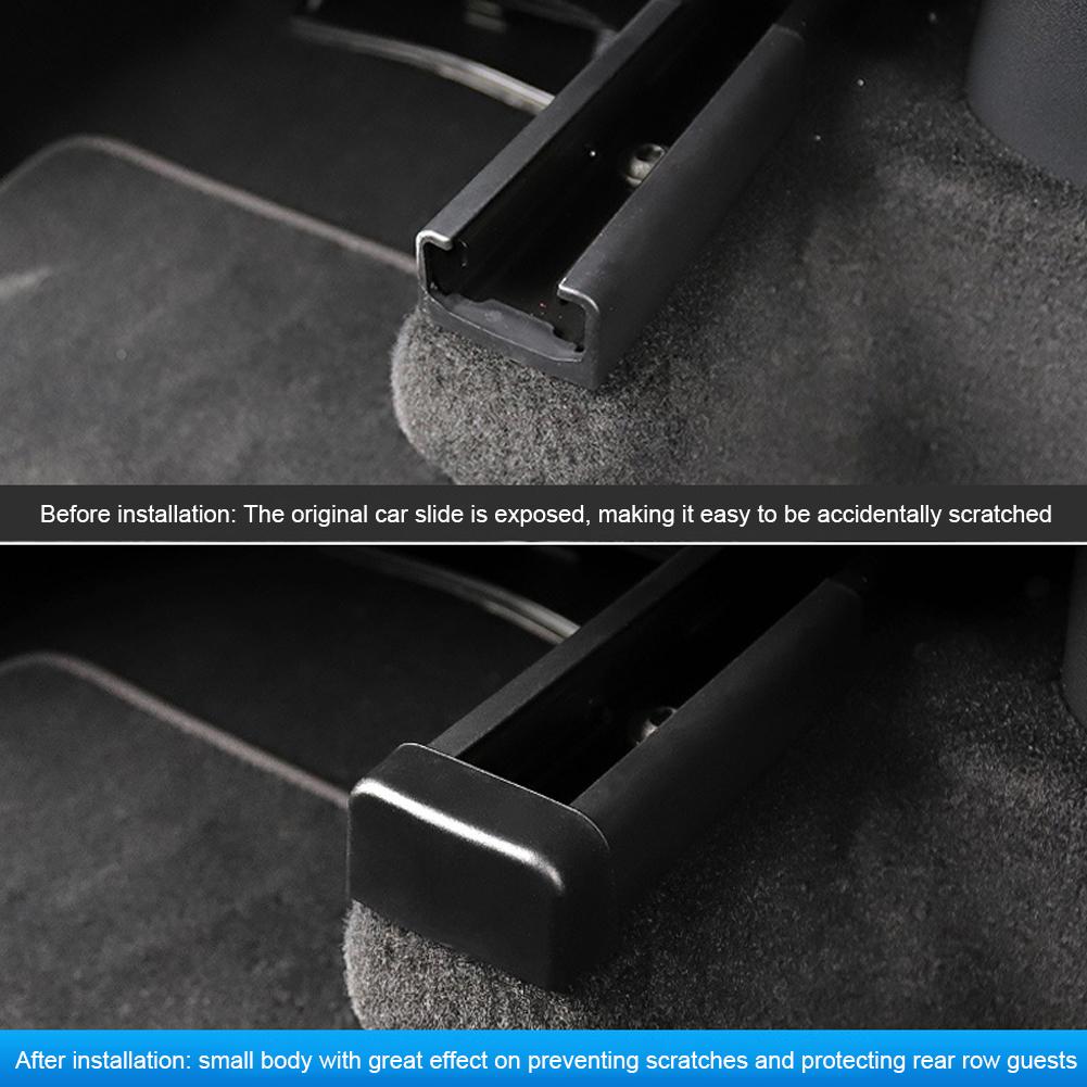 Крышка направляющей сиденья, резиновая заглушка, препятствующая столкновению, противоударные направляющие заднего сиденья для Tesla Model 3/Y, аксессуары для интерьера