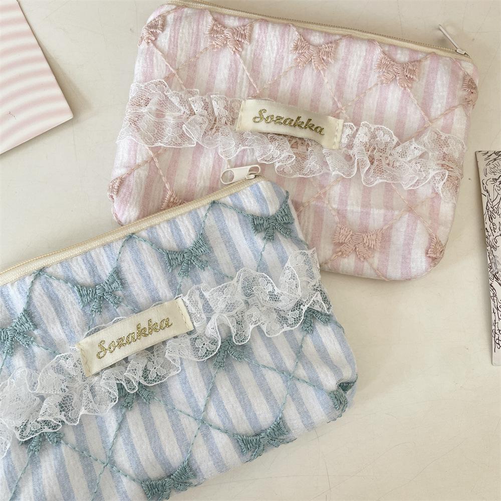 Кружевной цветочный кошелек для монет Нишевый портативный чехол для хранения ключей, наушников, помады Девочки Кошелек для монет Детский на молнии Милый кошелек Маленький кошелек