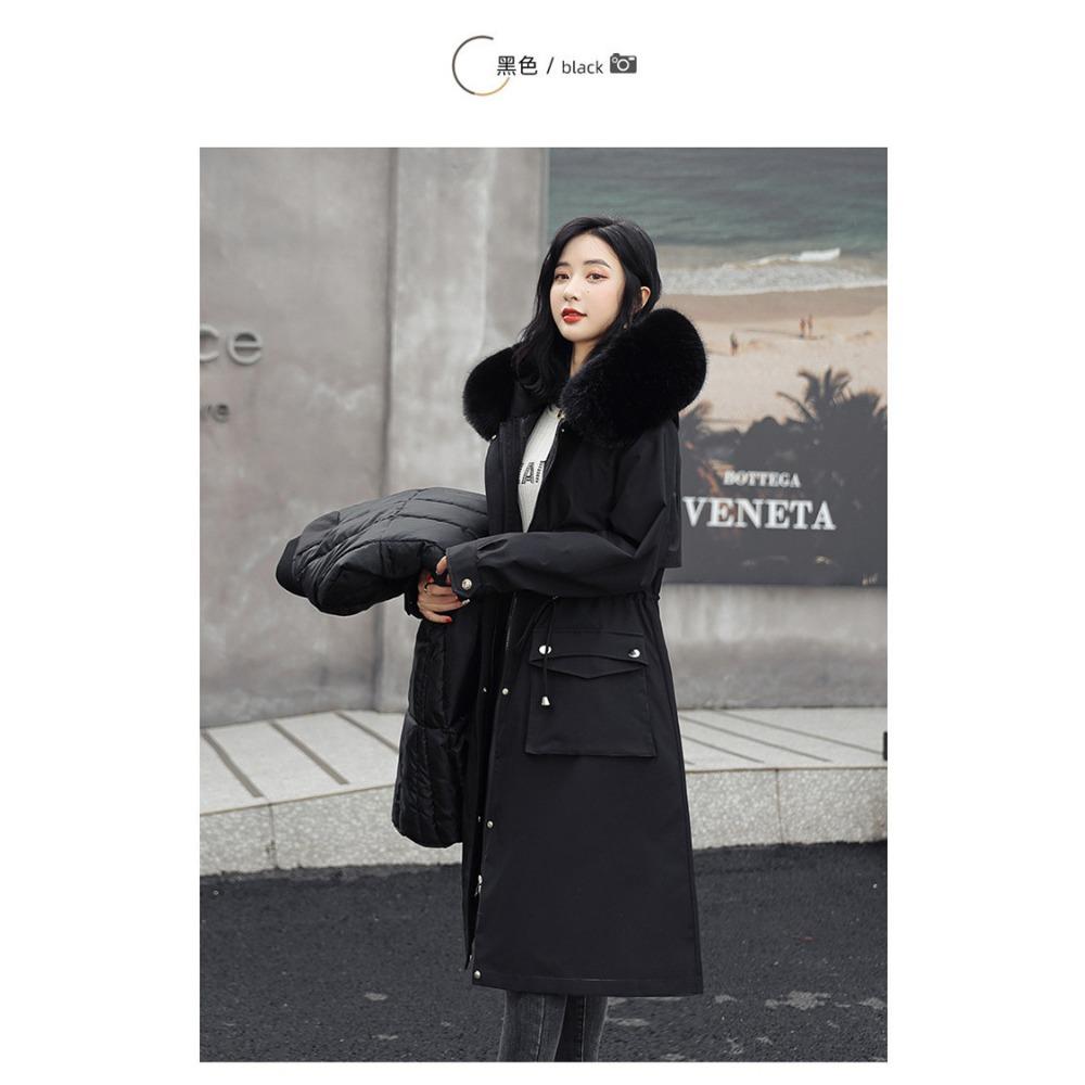 Зимнюю подкладку можно снять, большой меховой воротник, приталенная тонкая хлопковая куртка, студенческая хлопковая куртка в тренде