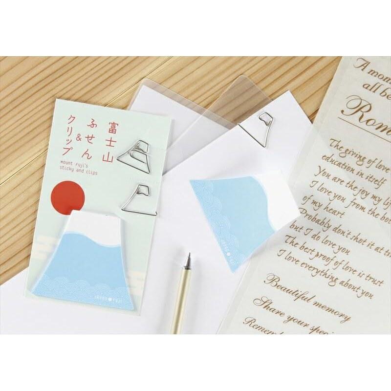 Mount Fuji Sticky Notes Clips Set Stationery Memo Steel