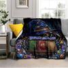1PC Custom Name "Magic Spell Bookshelf" blanket versatile,all-season throw suitable for the living room,bedroom,camping,travel,and gift