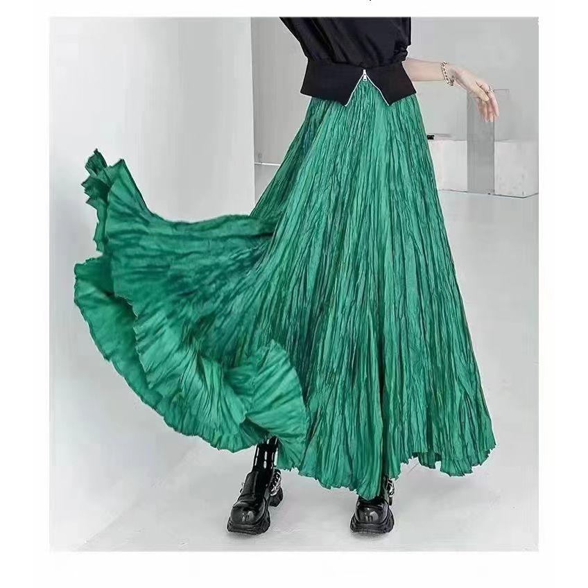 Женская модная длинная юбка с высокой талией, хлопковая фалда, женская повседневная пляжная юбка-макси в богемном стиле с оборками