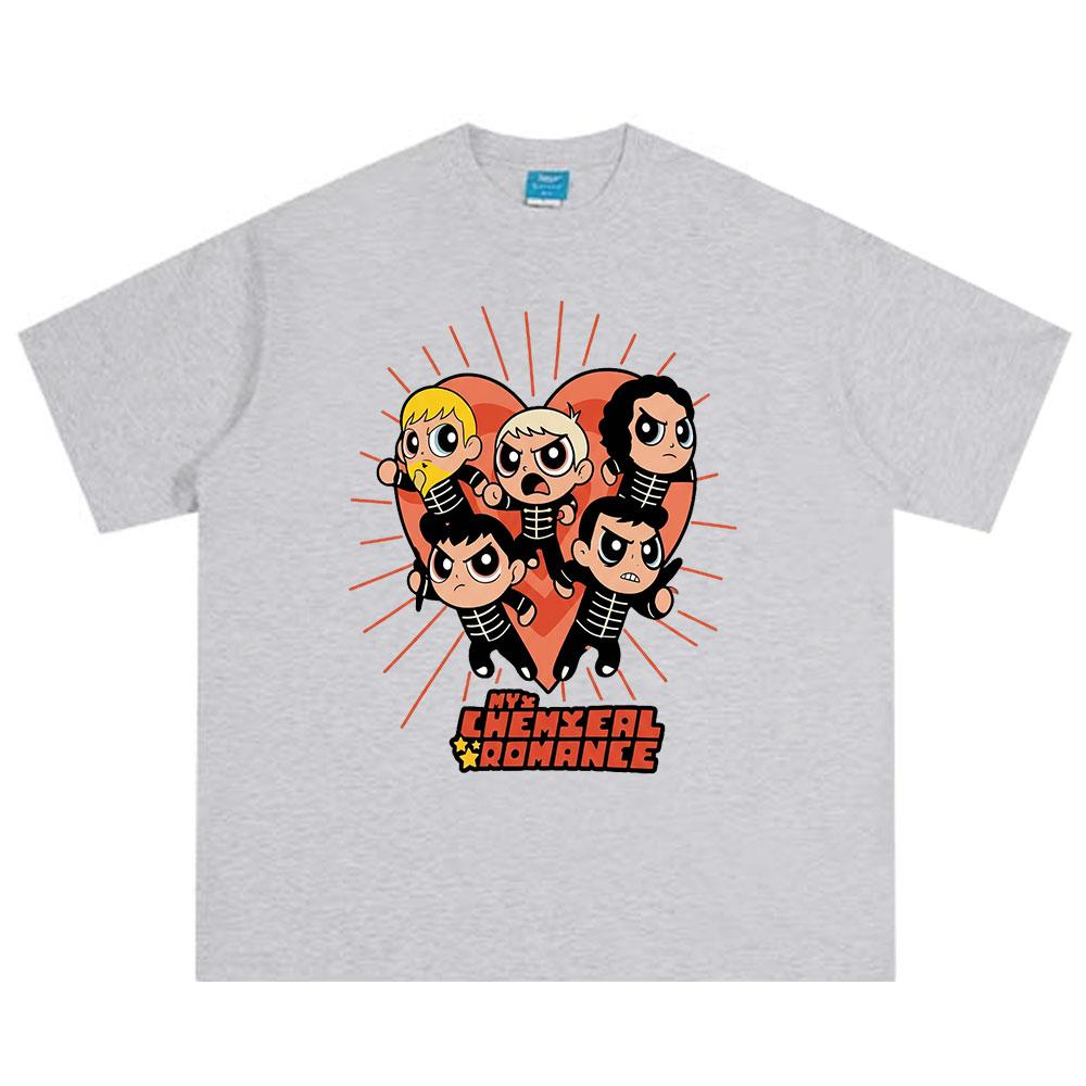 Rock Band My Chemical RoUnisexce Cartoon Print Tshirt Unisexs Women Clothing Cotton Casual Oversized Short Sleeve Streetwear YK Top