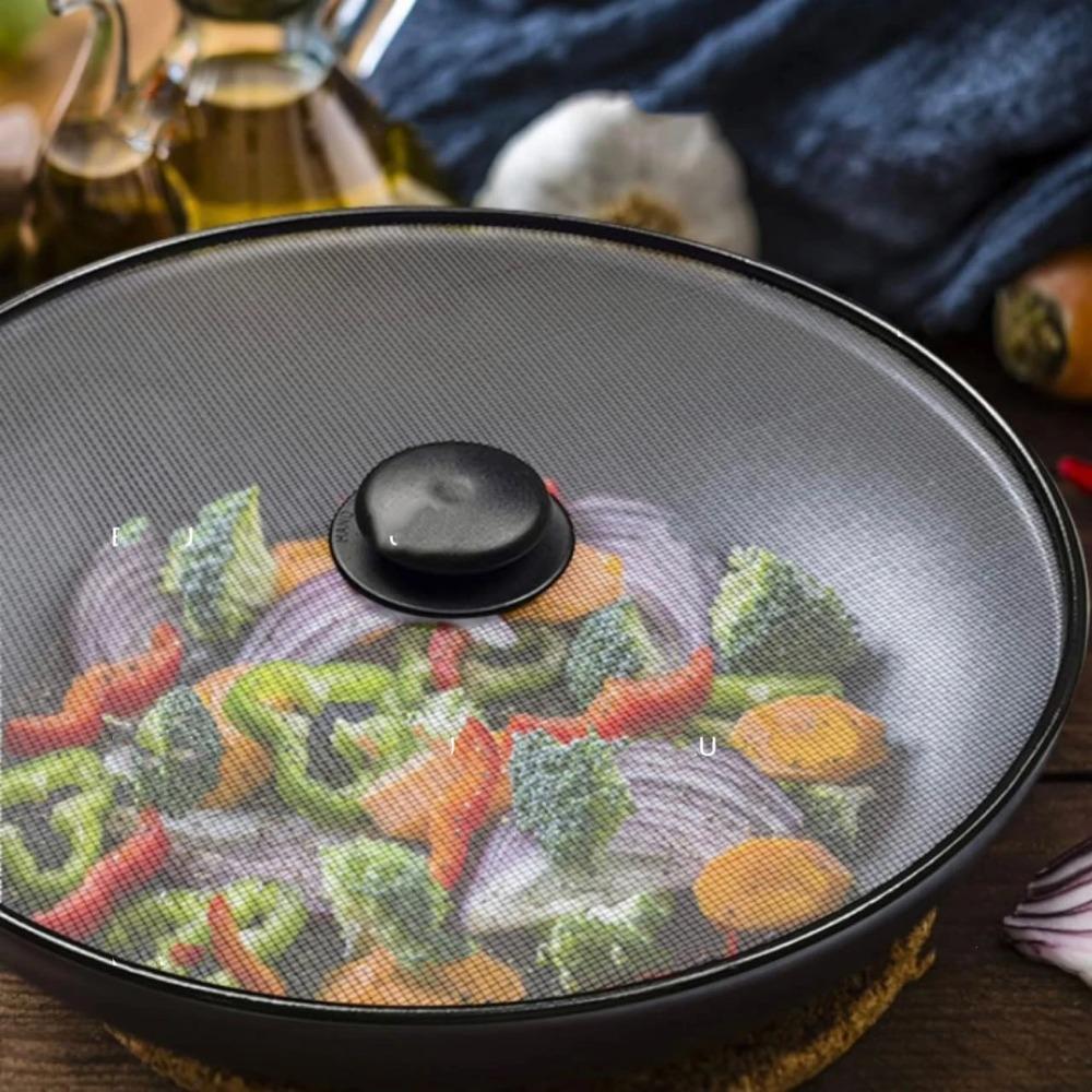 1 шт. Кухонный инструмент Мелкая сетка Защитная крышка от брызг с ручкой Экран от брызг Антижир Сковорода Защита от брызг масла Гаджет