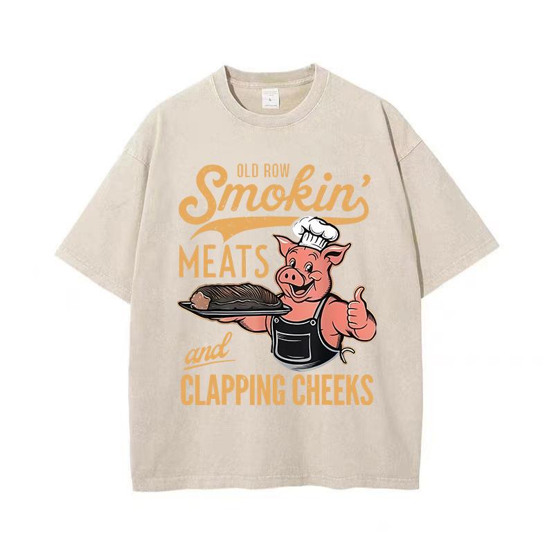 Летняя новая старая потертая футболка свободного кроя с принтом «рыжая спина» для уличного скейтбординга, хлопковая хип-хоп футболка