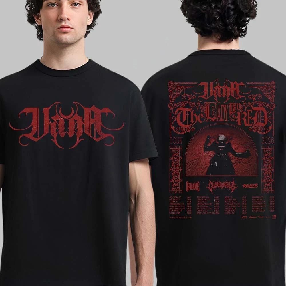 Vana The Lady In Red Tour 2026 North American Schedule Tour Dates T-Shirt S-5XL