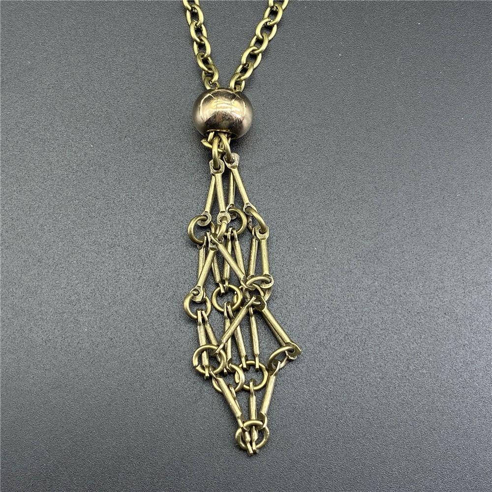 Ожерелье-клетка с кристаллом золотого цвета Серебряное ожерелье с камнем-держателем Повседневная одежда