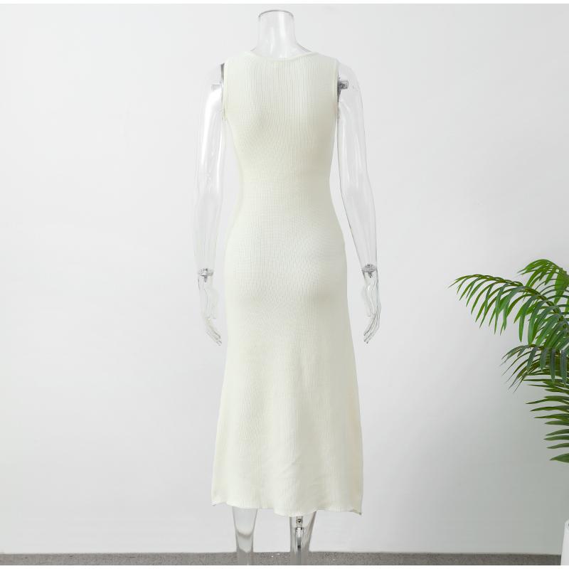 Элегантное однобортное платье с искусственными карманами Y2k, женская мода, трикотажные тонкие платья в стиле ретро, ​​женская летняя шикарная офисная женская одежда с разрезом