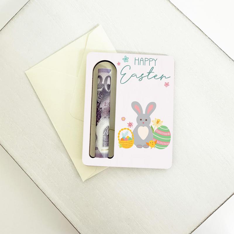 Easter Wooden Bunny Wallet Easter Coin Gift Multifunctional Party Decorations Unique transparent window design Beautiful