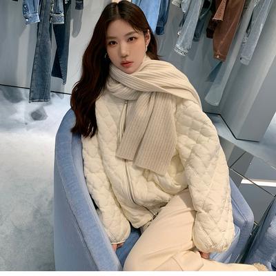 Пальто женское большого размера в корейском стиле, свободного кроя, ветрозащитное, теплое, стеганое, на молнии, осень-зима