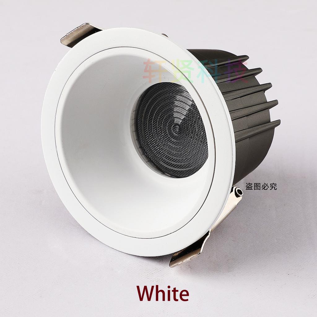 Водонепроницаемый потолочный светильник 110 В 220 В с антибликовым сотовым покрытием для кухни, ванной комнаты, туалета, карниза, черный, белый цвет, светодиодный потолочный светильник, точечный светильник