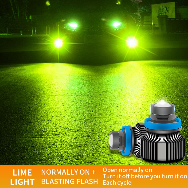 2Pcs LED Fog Light H11 H8 H9 9006 HB4 9005 HB3 H7 Auto Bulbs Car Front Fog Lamp 12V 24V Daytime Running Lights With Strobe