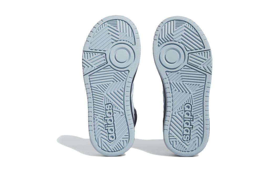 adidas Кроссовки Hoops 3.0 Mid с амортизацией, износостойкие, высокие, для скейтбординга, Бело-сине-бирюзовые, Детские, IF7737