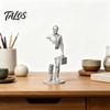 Talos 3D-печатная фигурка работающего человека с портфелем, Современный абстрактный арт-орнамент для рабочего стола, книжной полки, офисного декора, Устойчивое основание, Креативное