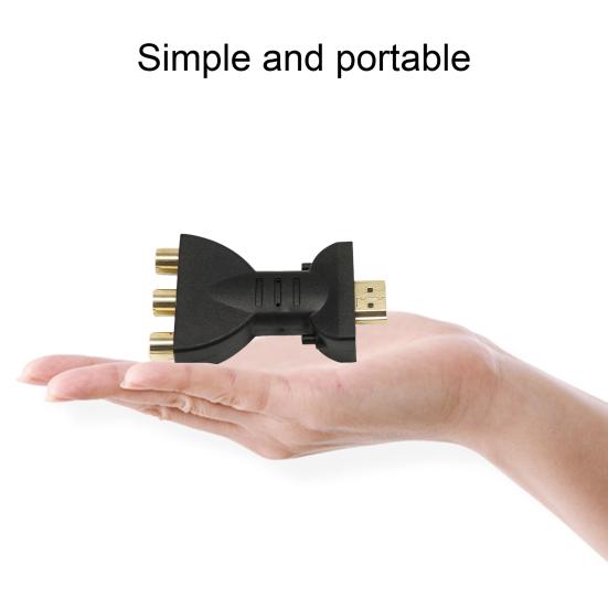 Video Audio Adapter Gold-plated High Resolution Portable HDMI-compatible to 3 RGB RCA AV Component Converter for TV