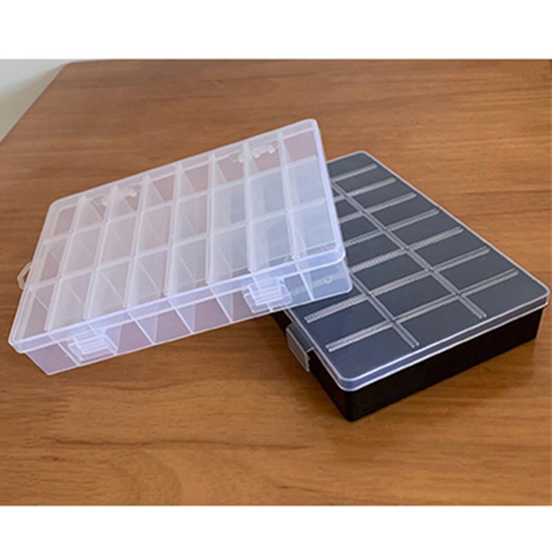 Practical 24 Grids Compartment Plastic Storage Box Jewelry Earring Bead