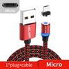 USLION Магнитный кабель Светодиодный нейлоновый кабель Micro USB Type C Зарядное устройство для Iphone USB-C Магнитный шнур Type-C