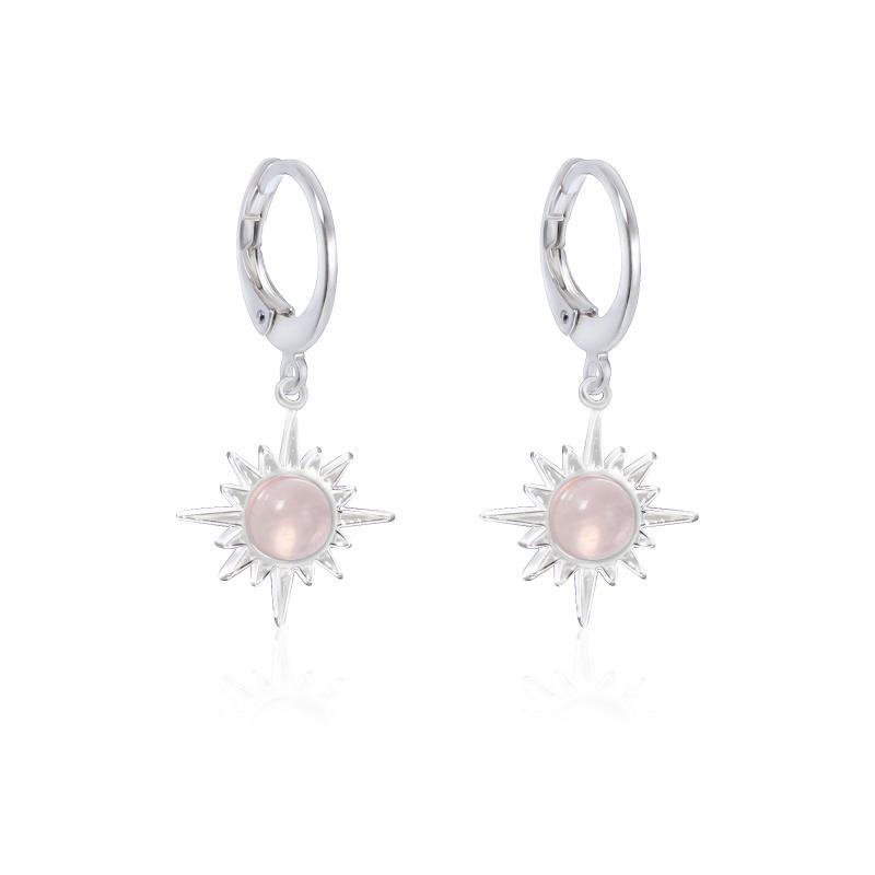 Серьги из нержавеющей стали Octa Star Earring Earbuds Fashionable Niche Полудрагоценные камни Серия из натуральных камней