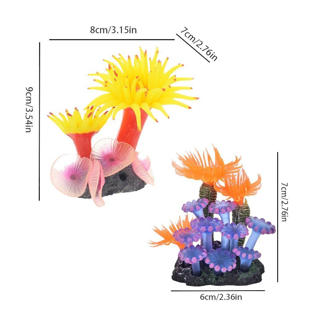 Simulation Aquarium Accessories Colorful Silicone Soft Fake Coral Fish Tank Decoration Coral Reef Stone Artificial Coral