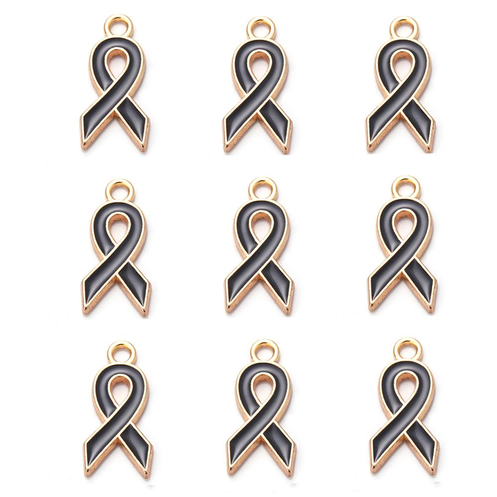 10pcs Alloy Ribbon Charms Breast Cancer Awareness Pendants Enamel Charms For Jewelry Making DIY Necklace Bracelet Accessories