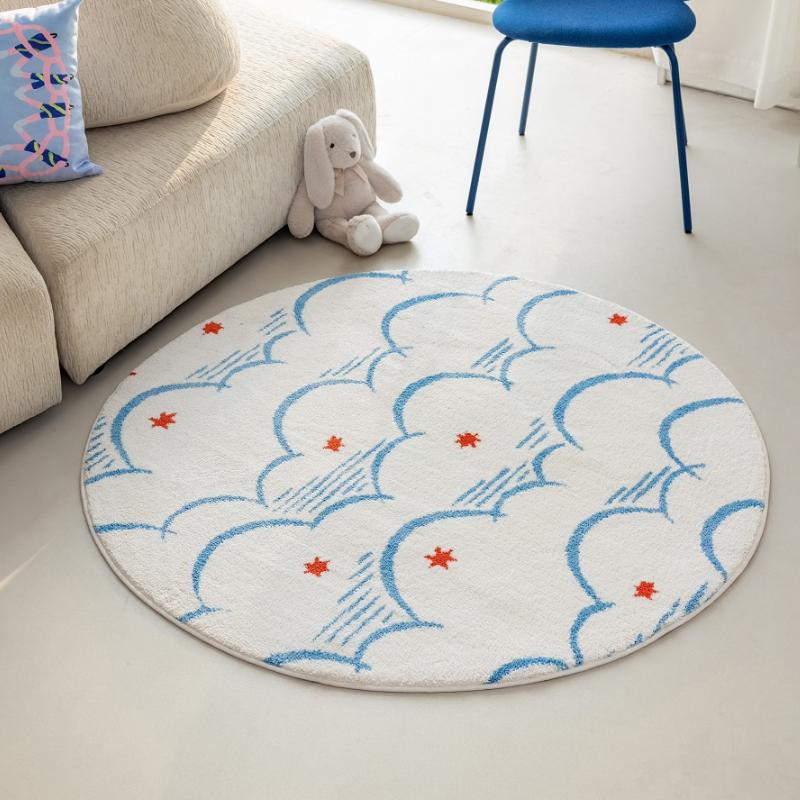 Современный стиль украшения гостиной круглый ковер утолщенный плюшевый прикроватный коврик ковры с мультяшным рисунком для спальни дома пушистый мягкий ковер