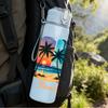 1PC Beach Life Tropical Coast Poster 750ml Color Plastic Sports Water Bottle Leakproof Flip Straw Lid Suitable for Sports Office Home Use