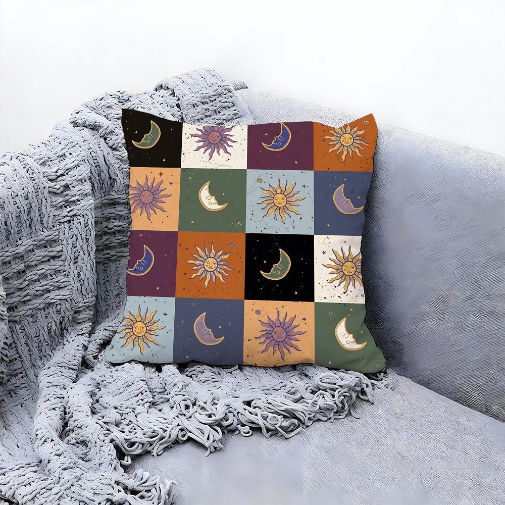 gorgeous sun moon and stars Cushion Cover Premium Comfort Reversible Pillow Cove Two in One Design for Any Room Car Interior