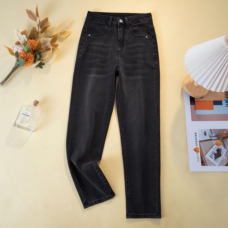 Dimanaf 2024 Джинсы Длинные Брюки Женские Эластичные Тонкие Осенние Винтажные Синие Черные Повседневные С Высокой Талией Базовые Женские Базовые Шоу Тонкие Брюки