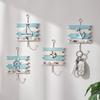 Coat Hook with Hanging Holes No Drilling Needed Hooks Marine Style Iron Wall Hook for Entryway Bathroom Kitchen Keys