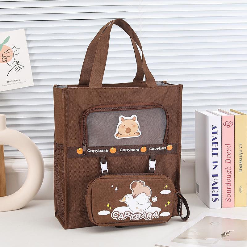 Канвасная сумка-тоут А4 с пандой - Большой вместимости для студентов и детских книг