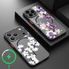 Для iPhone 13 Чехол Магнитный Для Magsafe Белый Фиолетовый Цветок Чехол Для iPhone 17 Air 16e 15 14 Pro Max Funda iPhone 16 Pro Max
