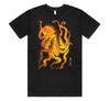 Japanese Octopus T-shirt Tee Retro Vintage Gold Line Art Illustration Gift Squid