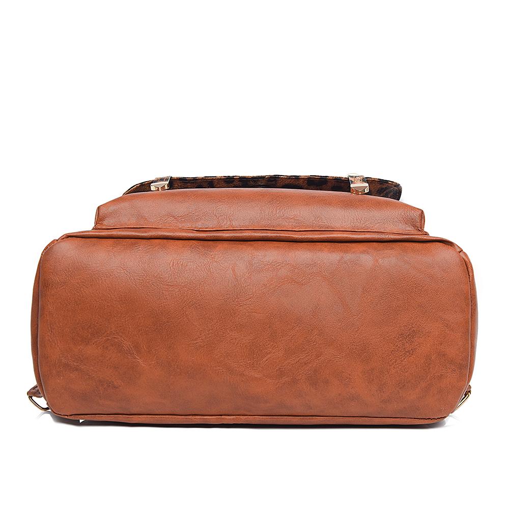 Винтажный рюкзак с леопардовым принтом, женская сумка через плечо, студенческий рюкзак