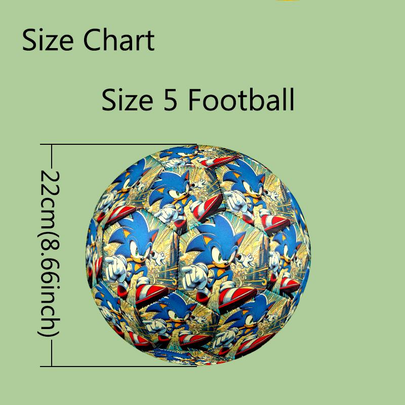 1pc Sonic Pattern Football, Standard Size 5 Soccer Ball Stylish Sport Football for Competition Play and Training