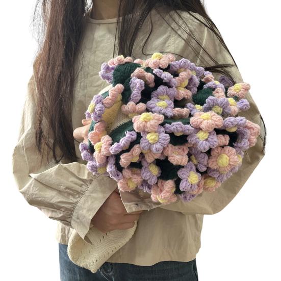 Вязаный крючком букет ромашек Вязаный крючком букет Одеяло ручной работы Цветы Плед для домашнего дивана Кровати Дивана Декор