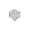 Sparkling Snowflake Circle Dangle Charm Bead Suitable for European Original Silver Bracelet Bangle DIY Jewelry Accessories